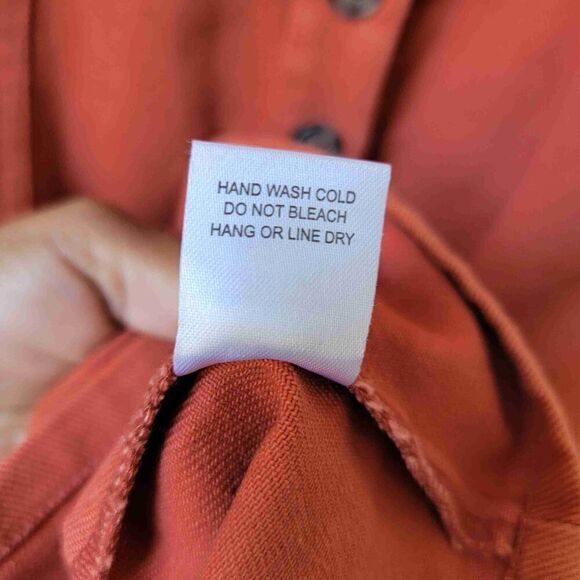 Chloe & Katie Overall Orange Rust Sleeveless Button Front Cotton Linen Medium - Picture 8 of 8